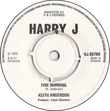 Keith Anderson (4) : Fire Burning (7")