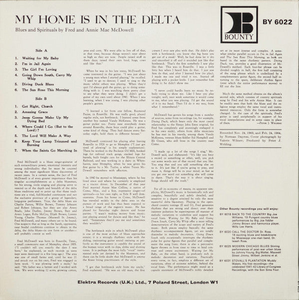 Fred And Annie Mae McDowell : My Home Is In The Delta (LP, Album)