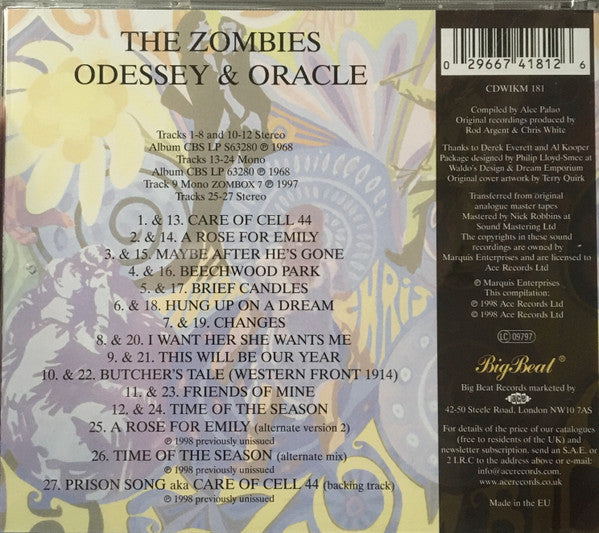 The Zombies : Odessey & Oracle (CD, Album, Mono, RE, RM, 30t)