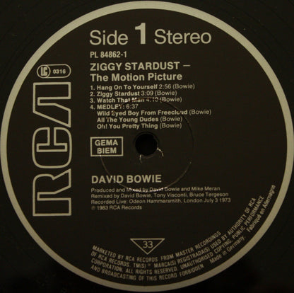 David Bowie : Ziggy Stardust - The Motion Picture (2xLP, Album)