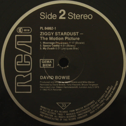 David Bowie : Ziggy Stardust - The Motion Picture (2xLP, Album)