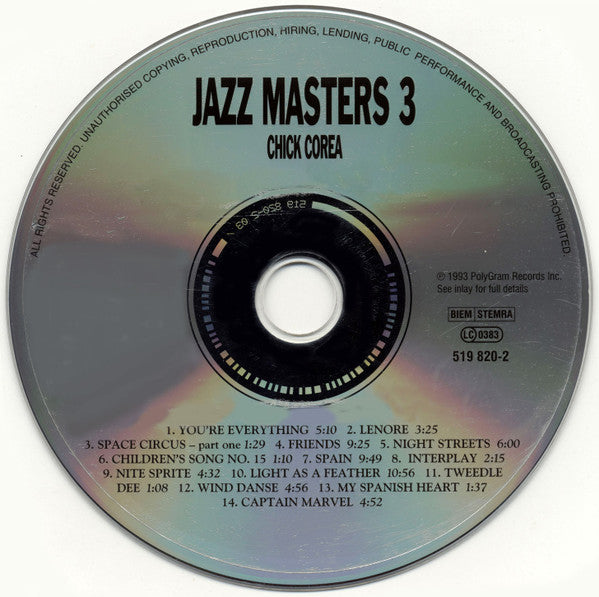 Chick Corea : Verve Jazz Masters 3 (CD, Comp)