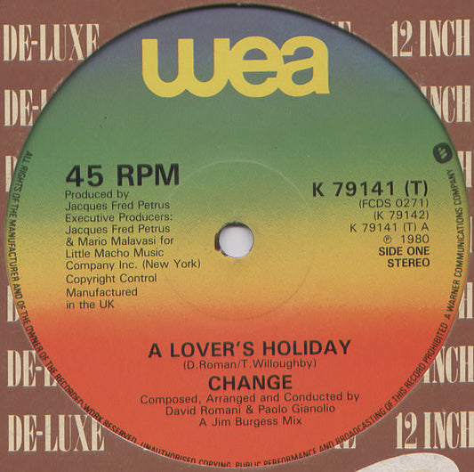 Change : A Lover's Holiday / The Glow Of Love (12", Single)