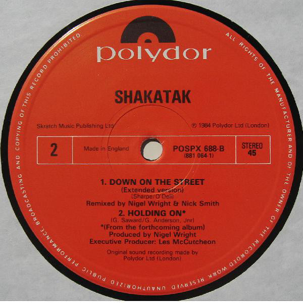 Shakatak : Down On The Street (12", Pic)