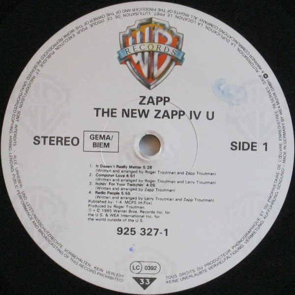 Zapp : The New Zapp IV U (LP, Album)