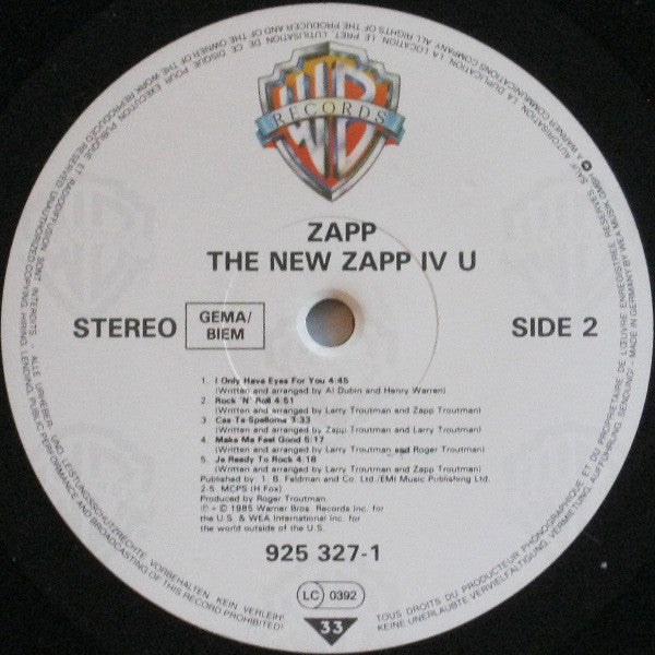 Zapp : The New Zapp IV U (LP, Album)