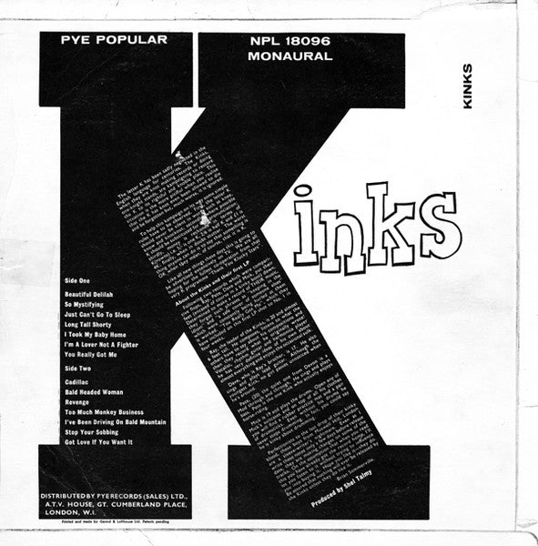 Kinks* : Kinks (LP, Album, Mono, 'T')