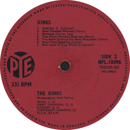 Kinks* : Kinks (LP, Album, Mono, 'T')