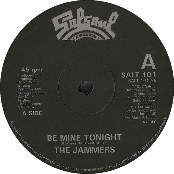 The Jammers : Be Mine Tonight / What Have You Got To Lose / And You Know That (12", Single)