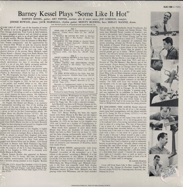 Barney Kessel : Some Like It Hot (LP, Album, RE)