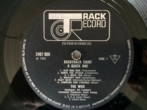 The Who : A Quick One (LP, Album, Mono, RE)