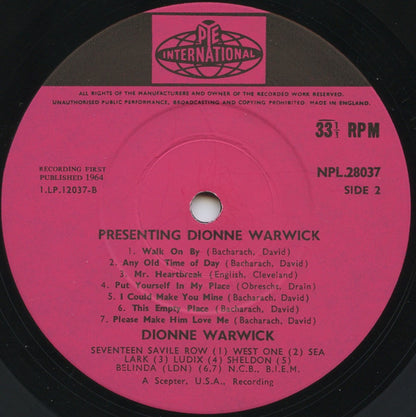 Dionne Warwick : Presenting Dionne Warwick (LP, Comp, Mono, RP)