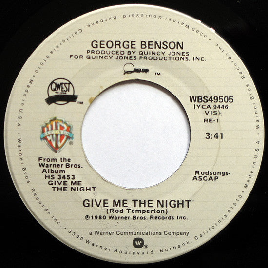 George Benson : Give Me The Night (7", Spe)