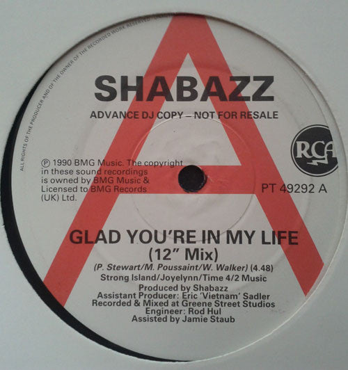 Shabazz : Glad You're In My Life (12", Promo)