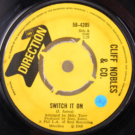 Cliff Nobles & Co.* / Cliff Nobles : Switch It On / Burning Desire (7", Single)