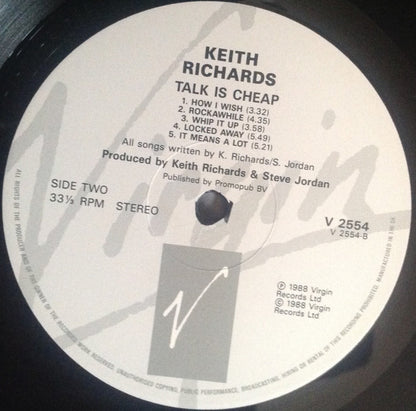 Keith Richards : Talk Is Cheap (LP, Album)