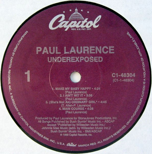 Paul Laurence : Underexposed (LP, Album)