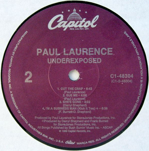 Paul Laurence : Underexposed (LP, Album)