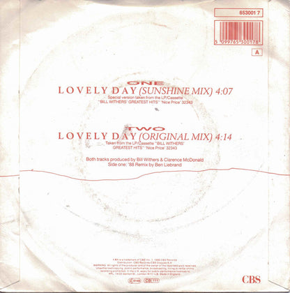 Bill Withers : Lovely Day (Sunshine Mix) (7", Single)