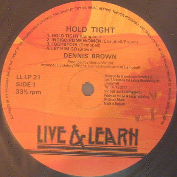 Dennis Brown : Hold Tight (LP, Album)