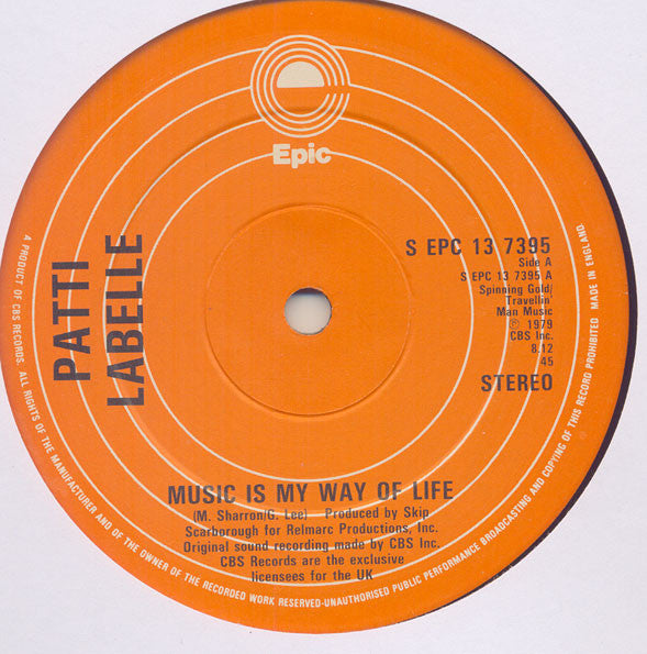 Patti LaBelle : Music Is My Way Of Life (12", Single)