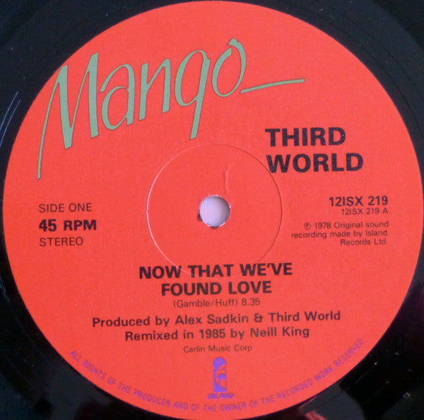 Third World : Now That We've Found Love (Remix) (12")