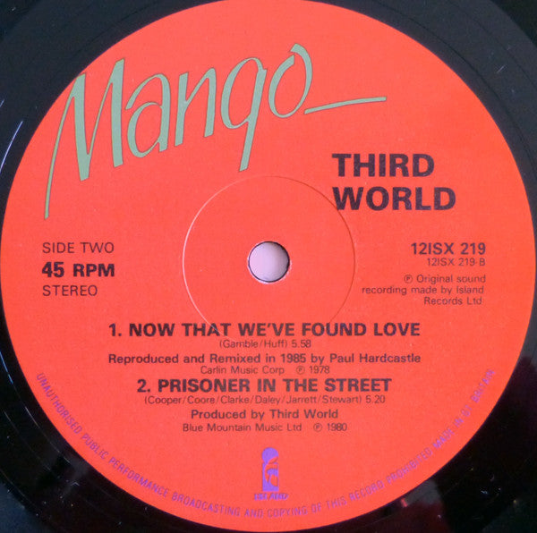 Third World : Now That We've Found Love (Remix) (12")