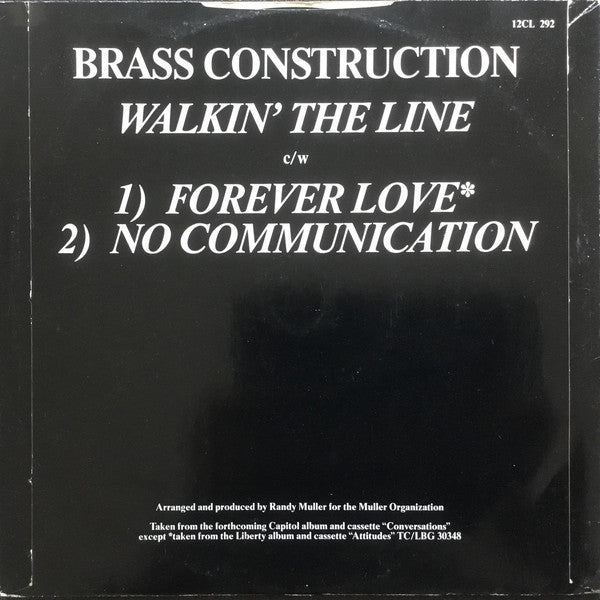 Brass Construction : Walkin' The Line (12", Single)