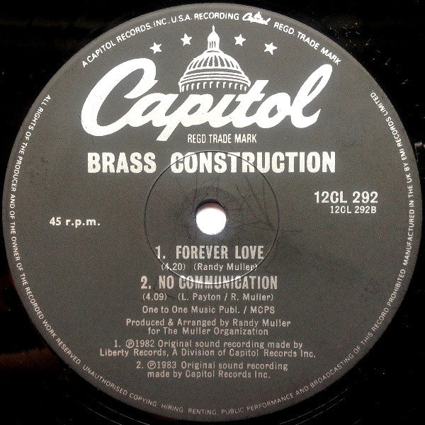 Brass Construction : Walkin' The Line (12", Single)