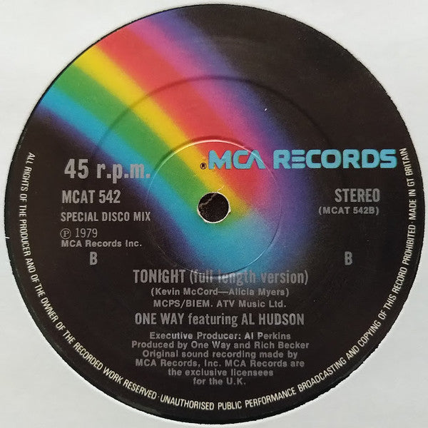 One Way Featuring Al Hudson : Music (Special U.S. Disco Mix) (12", Pic)