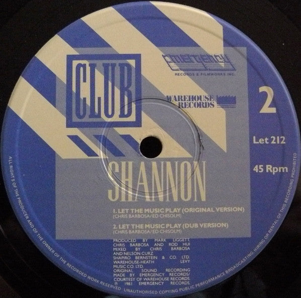 Shannon : Let The Music Play (Remix) (12", Single)