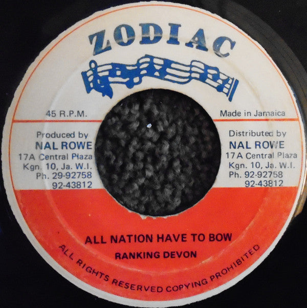 Ranking Devon : All Nation Have To Bow (7")