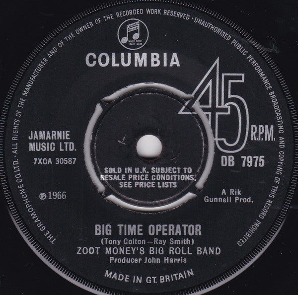 Zoot Money's Big Roll Band : Big Time Operator (7", Single)