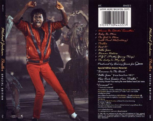 Michael Jackson : Thriller (CD, Album, RE, RM, S/Edition, Car)