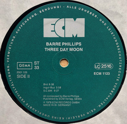 Barre Phillips : Three Day Moon (LP, Album)