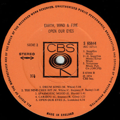 Earth, Wind & Fire : Open Our Eyes (LP, Album)