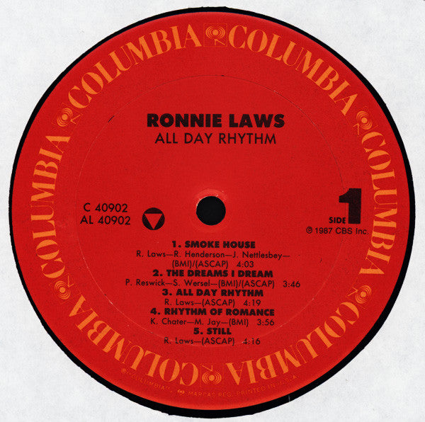 Ronnie Laws : All Day Rhythm (LP, Album, Car)