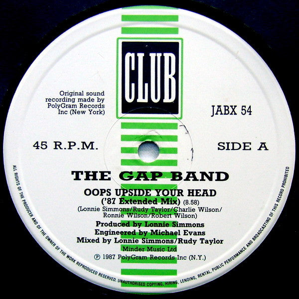 The Gap Band : Oops Upside Your Head ('87 Mix) (12", Single)