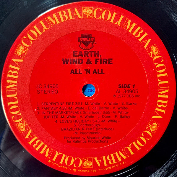 Earth, Wind & Fire : All 'N All (LP, Album, Gat)