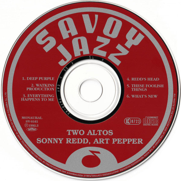 Art Pepper, Sonny Redd* : Two Altos (CD, Album, Mono, RE, RM)