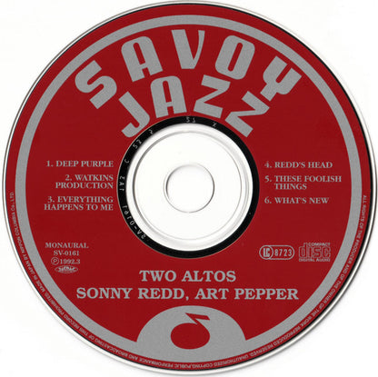 Art Pepper, Sonny Redd* : Two Altos (CD, Album, Mono, RE, RM)