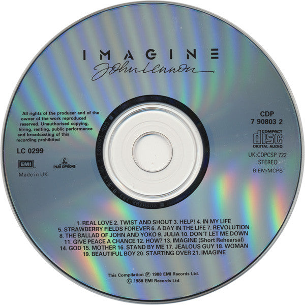 John Lennon : Imagine: John Lennon, Music From The Motion Picture (CD, Comp, RE)