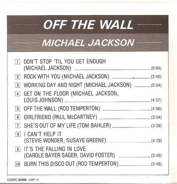 Michael Jackson : Off The Wall (CD, Album, RE)