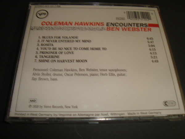 Coleman Hawkins / Ben Webster : Coleman Hawkins Encounters Ben Webster (CD, Album)