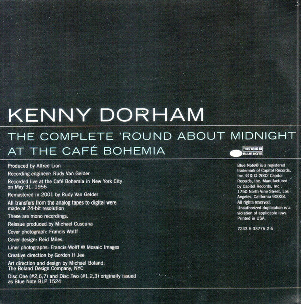 Kenny Dorham : The Complete 'Round About Midnight At The Cafe Bohemia (2xCD, Comp, Mono, RE, RM)