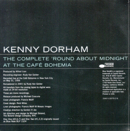 Kenny Dorham : The Complete 'Round About Midnight At The Cafe Bohemia (2xCD, Comp, Mono, RE, RM)