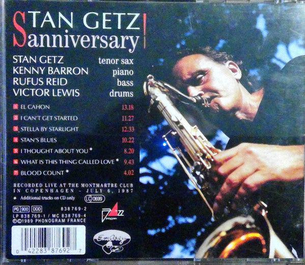 Stan Getz : Anniversary (CD, Album)