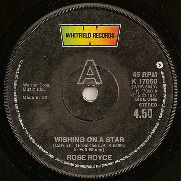 Rose Royce : Wishing On A Star (7", Single, Pap)