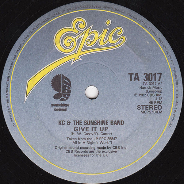 KC & The Sunshine Band : Give It Up (12")