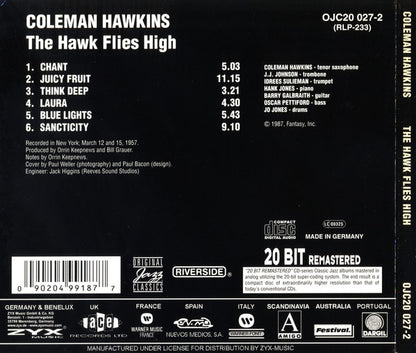 Coleman Hawkins : The Hawk Flies High (CD, Album, RE, RM, Dig)